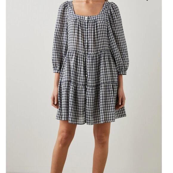 Rails Size XL Pippa Dress Sailor Check Tiered 100% Cotton NWOT - Picture 3 of 16